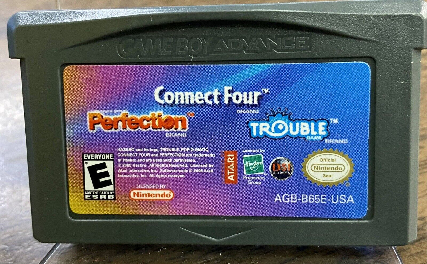 Connect Four Perfection Trouble Triple Game Cartridge Authentic Gameboy Advance