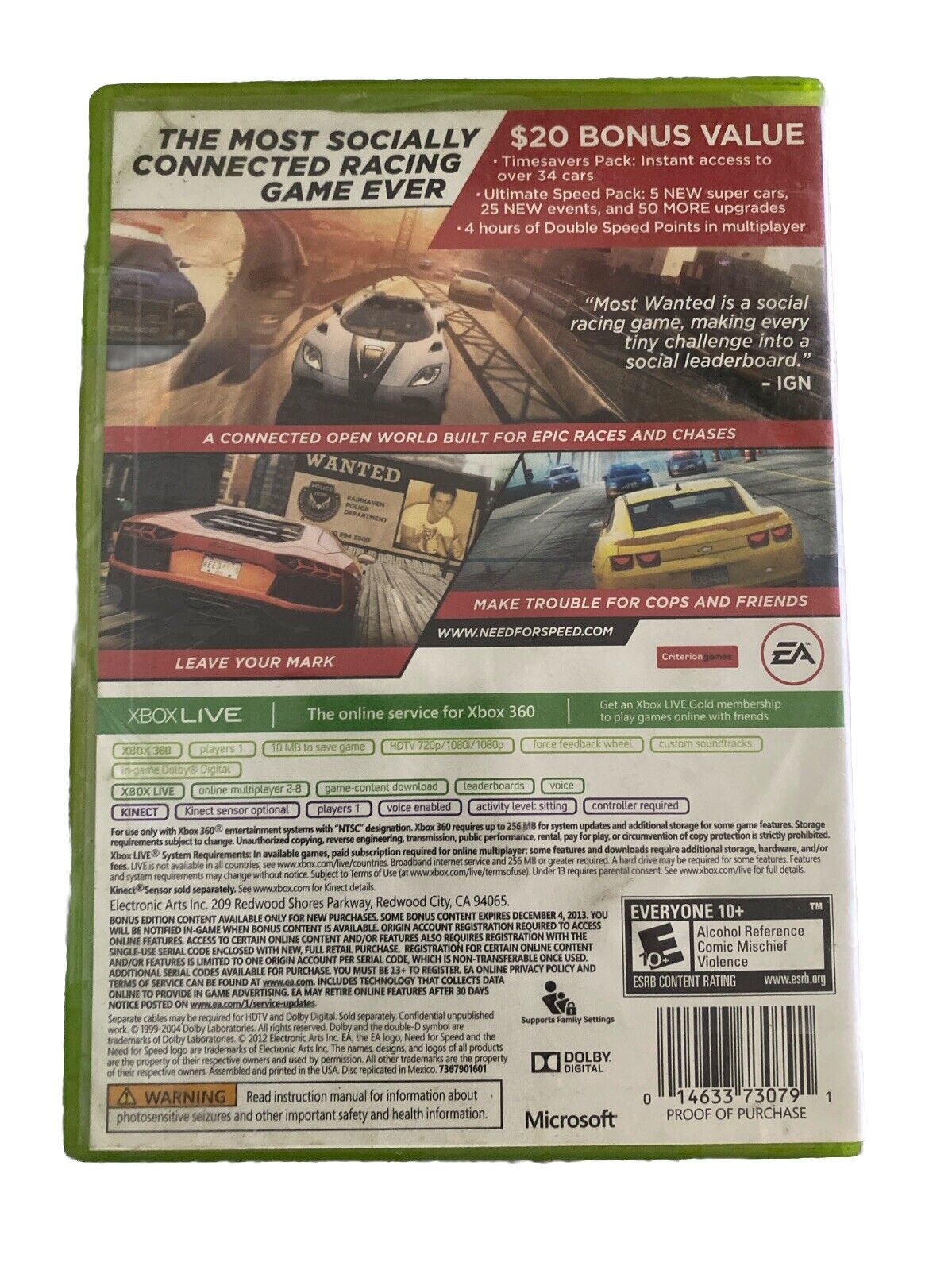 Need For Speed Most Wanted 2012 Platinum Hits-Xbox 360