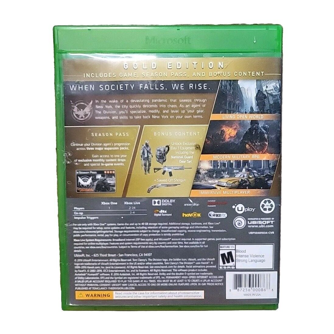 Tom Clancy's-The Division Gold Edition-Xbox One