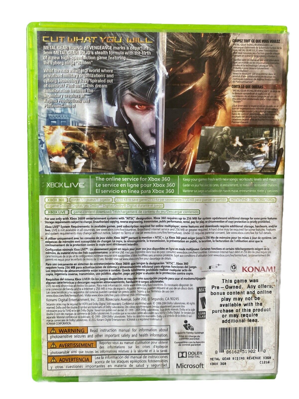 Metal Gear Rising Revengeance-Xbox 360