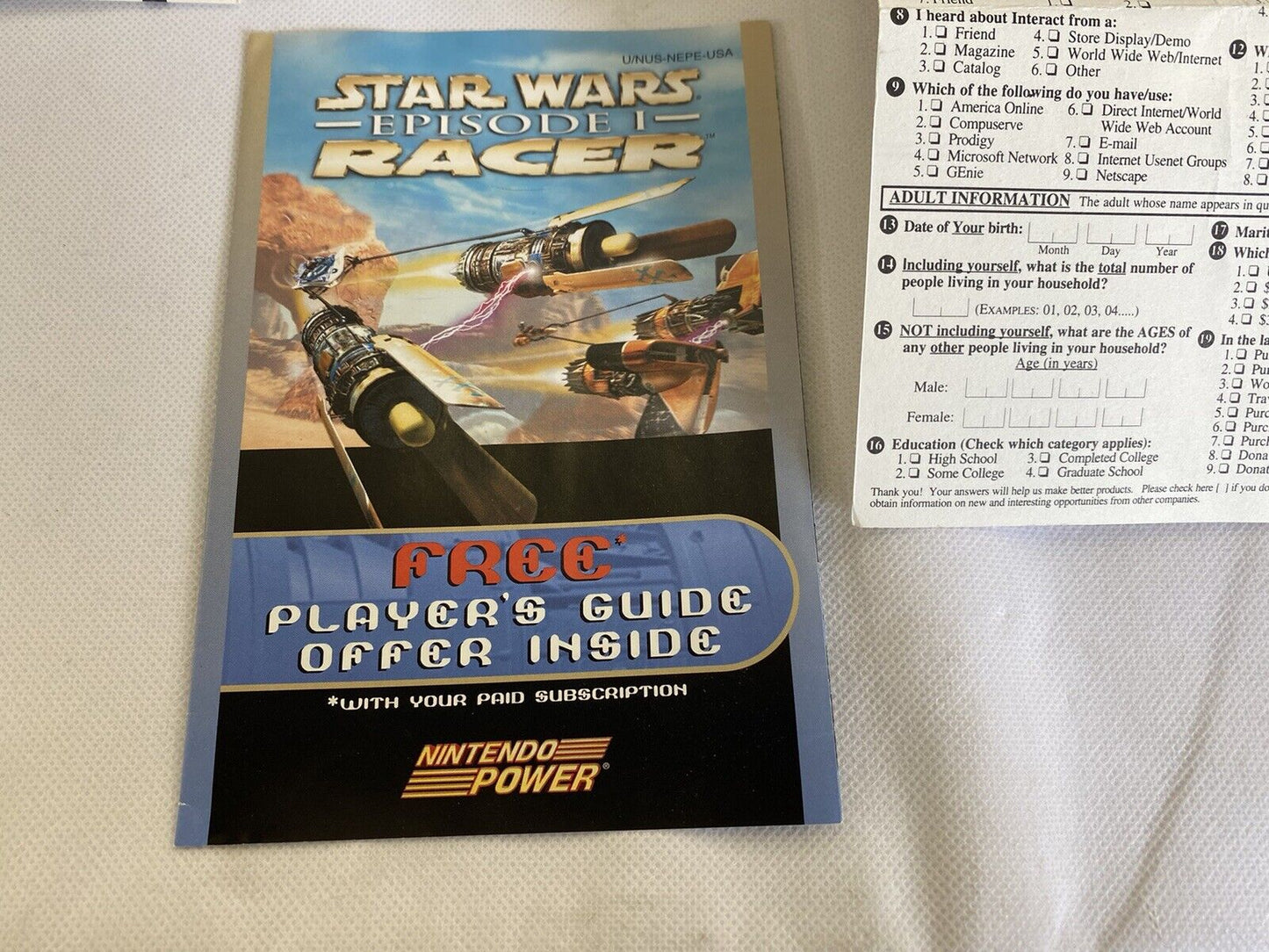 Star Wars Episode 1 Racer N64 CIB Authentic Complete With Manual & Insert