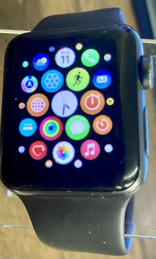 Apple Watch Series 3 38mm Space Gray Aluminum Case Grey Band A1858
