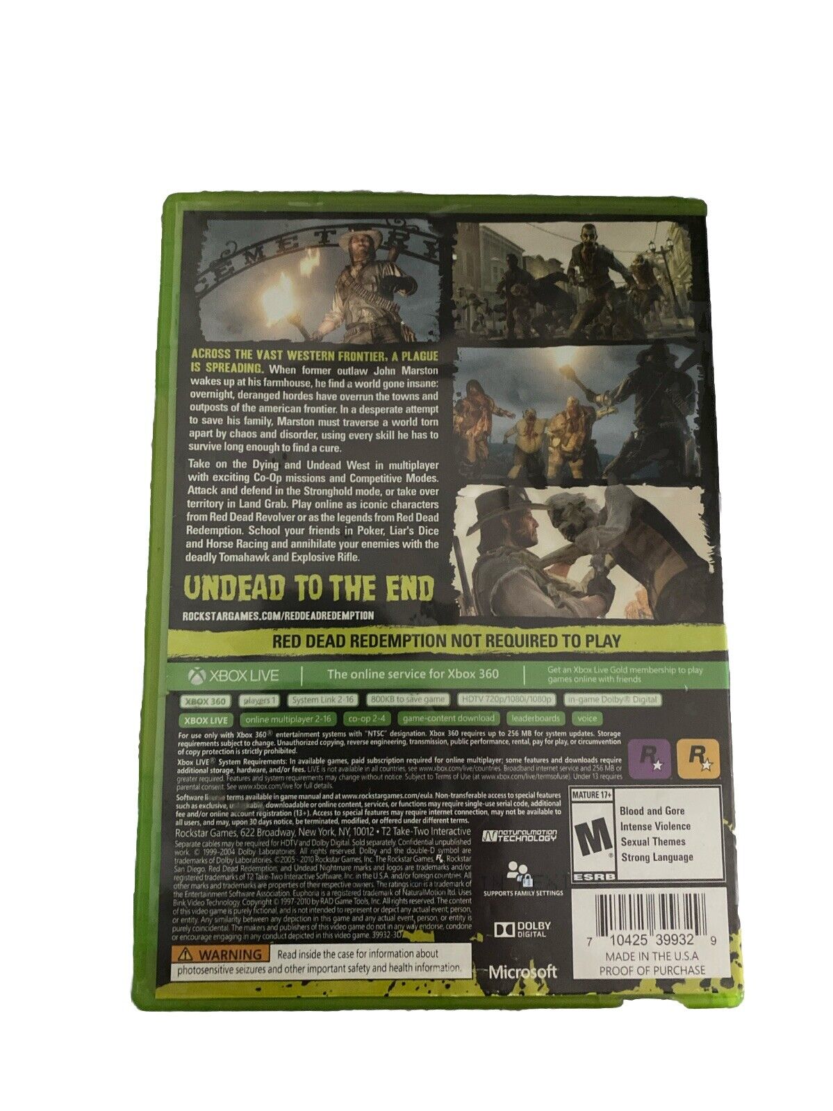 Red Dead Redemption Undead Nightmare-Xbox 360